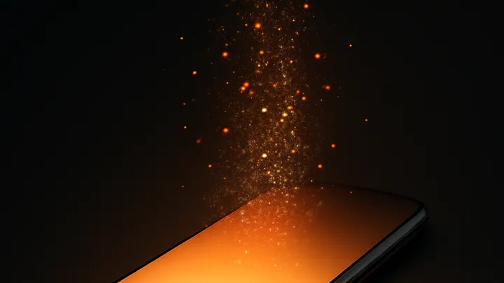 89BPX COM Modern phone with glowing screen